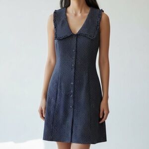 House of Harlow 1960 polka dot cotton linen blend dress
